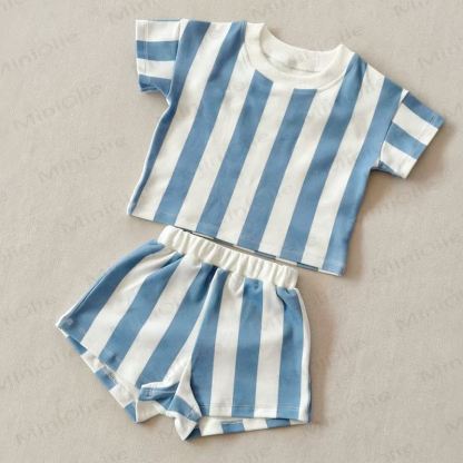 Baby Striped Tee and Shorts Casual 2-Piece Set - image 4