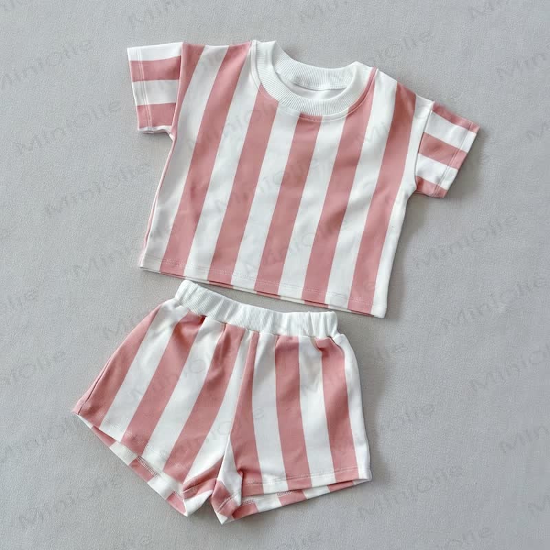 Baby Striped Tee and Shorts Casual 2-Piece Set - image 2