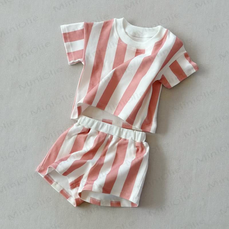 Baby Striped Tee and Shorts Casual 2-Piece Set - image 5
