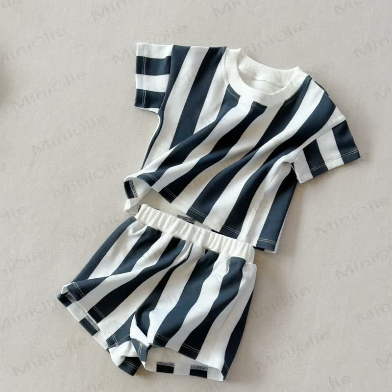 Baby Striped Tee and Shorts Casual 2-Piece Set - image 6