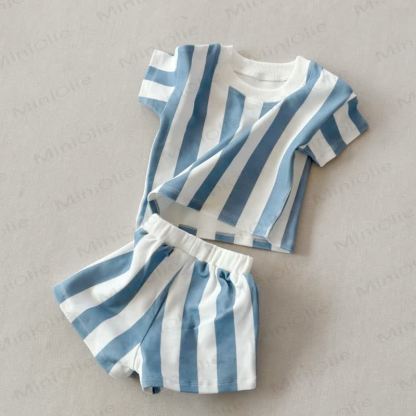 Baby Striped Tee and Shorts Casual 2-Piece Set - image 7