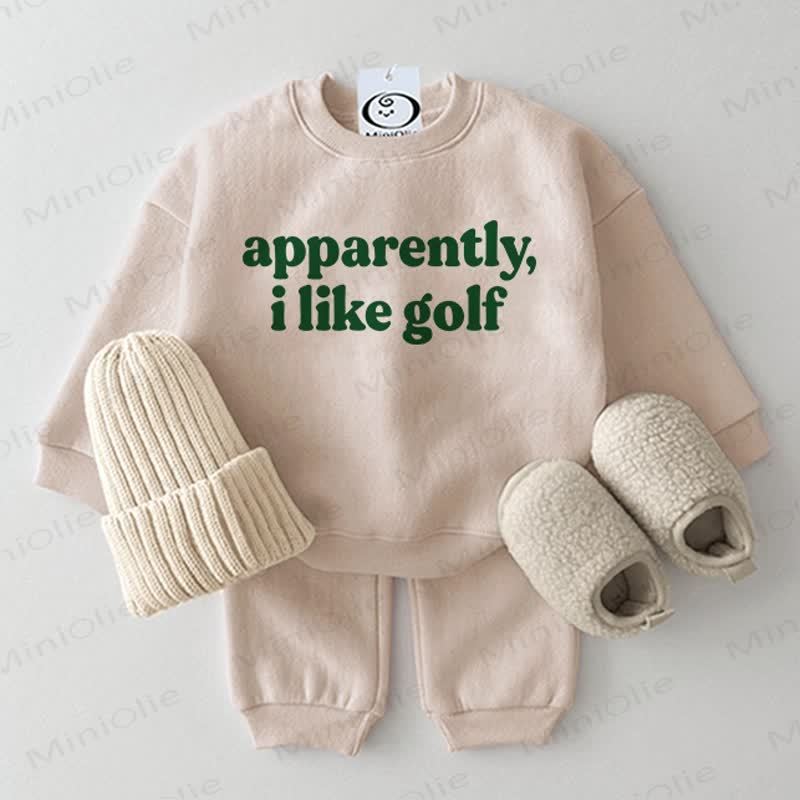 APPARENTLY I LIKE GOLF Baby 2-Piece Set - Beige - 2-3T - image 2