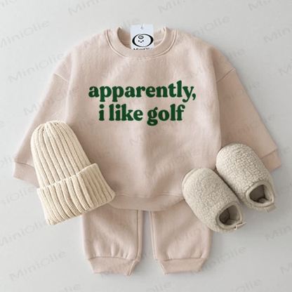 APPARENTLY I LIKE GOLF Baby 2-Piece Set - Beige - 2-3T - image 2