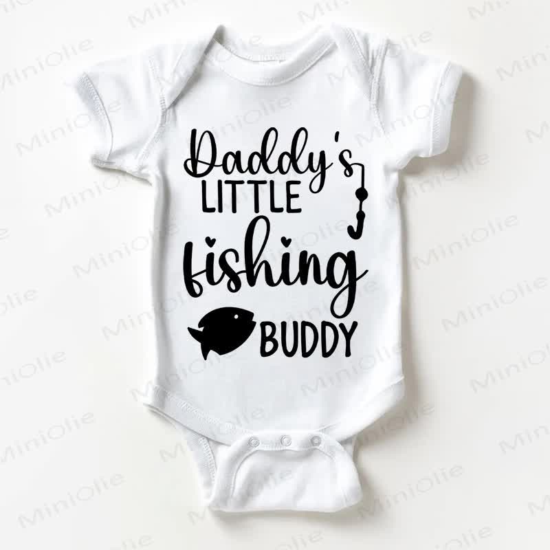DADDY'S LITTLE FISHING BUDDY Baby White Bodysuit - White - 18-24M - image 1