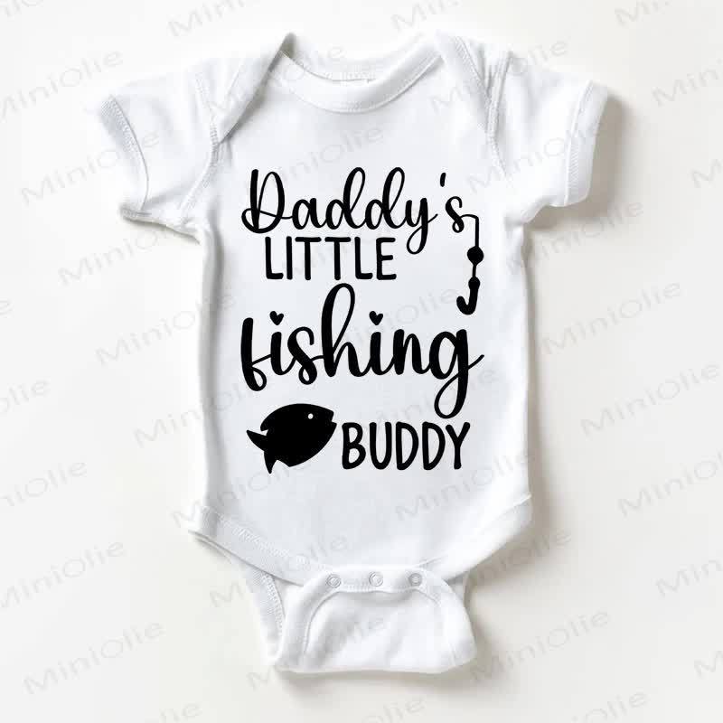 DADDY'S LITTLE FISHING BUDDY Baby White Bodysuit - White - 18-24M - image 1