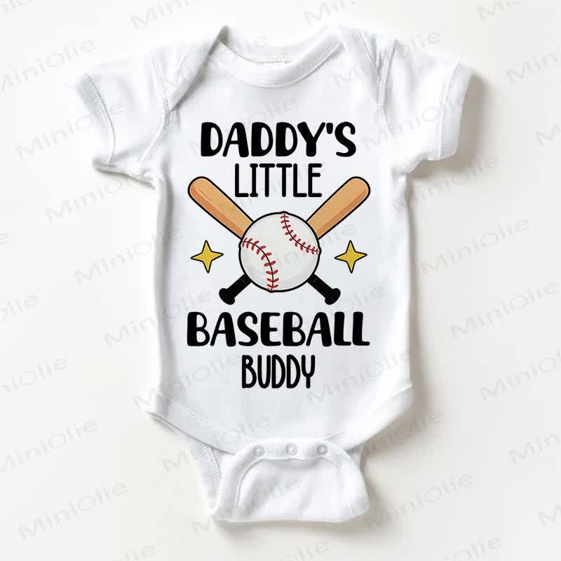 DADDY'S LITTLE BASEBALL BUDDY Baby White Bodysuit - White - 18-24M - image 1