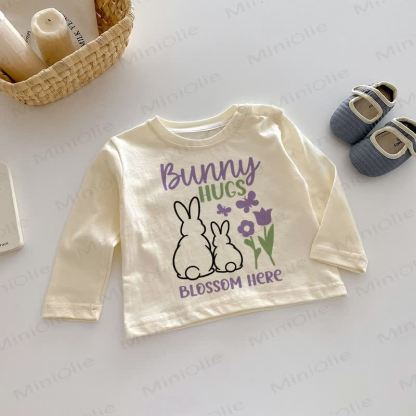 BUNNY HUGS BLOSSOM HERE Baby Top - Beige - 2-3T - image 1