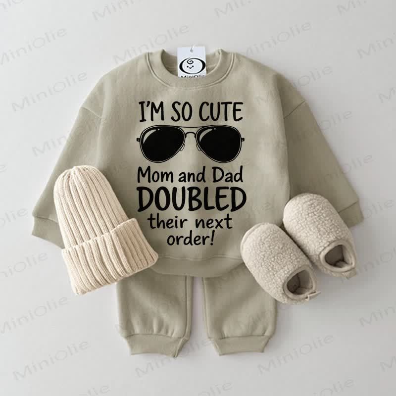 I'M SO CUTE MOM AND DAD DOUBLED THEIR NEXT ORDER! Baby 2-piece Grey Green Set - Grey Green - 2-3T - image 1