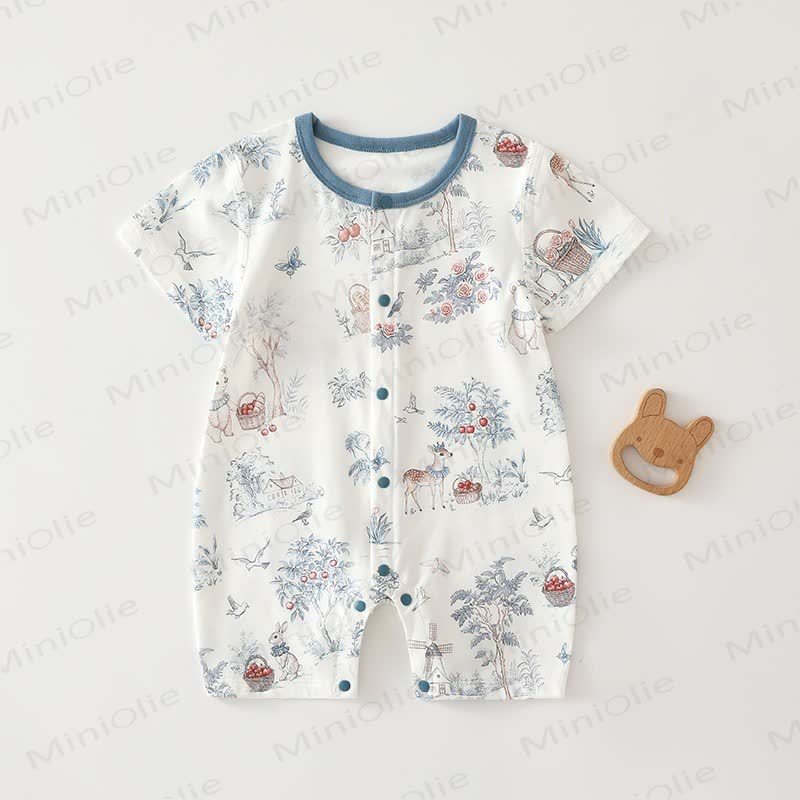 Baby Aniaml Short Sleeves Romper - Blue - 18-24M - image 1
