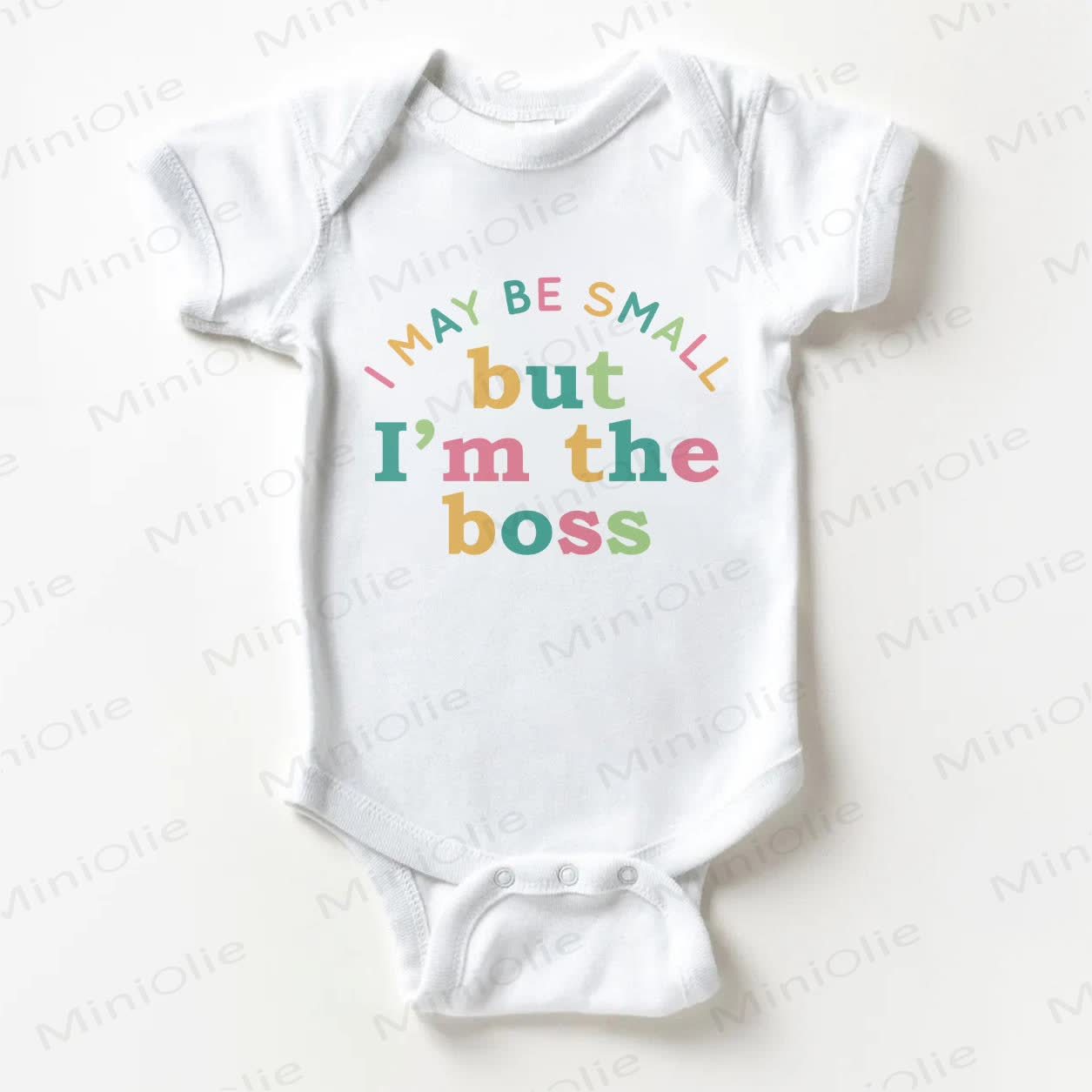 I MAY BE SMALL BUT I'M THE BOSS Baby White Bodysuit - White - 18-24M - image 1
