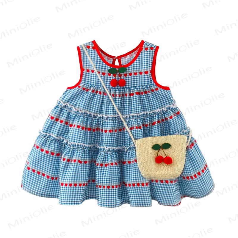 Baby Toddler Cherry Dress with Braided Bag - image 8