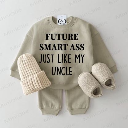 FUTURE SMART ASS JUST LIKE MY UNCLE Baby 2-piece Grey Green Set - Grey Green - 2-3T - image 1