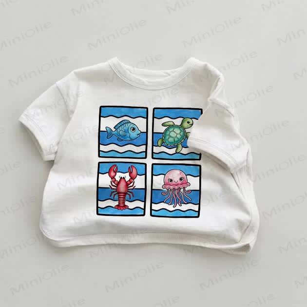 Baby Cartoon Marine Animals White T-shirt - White - 18-24M - image 1