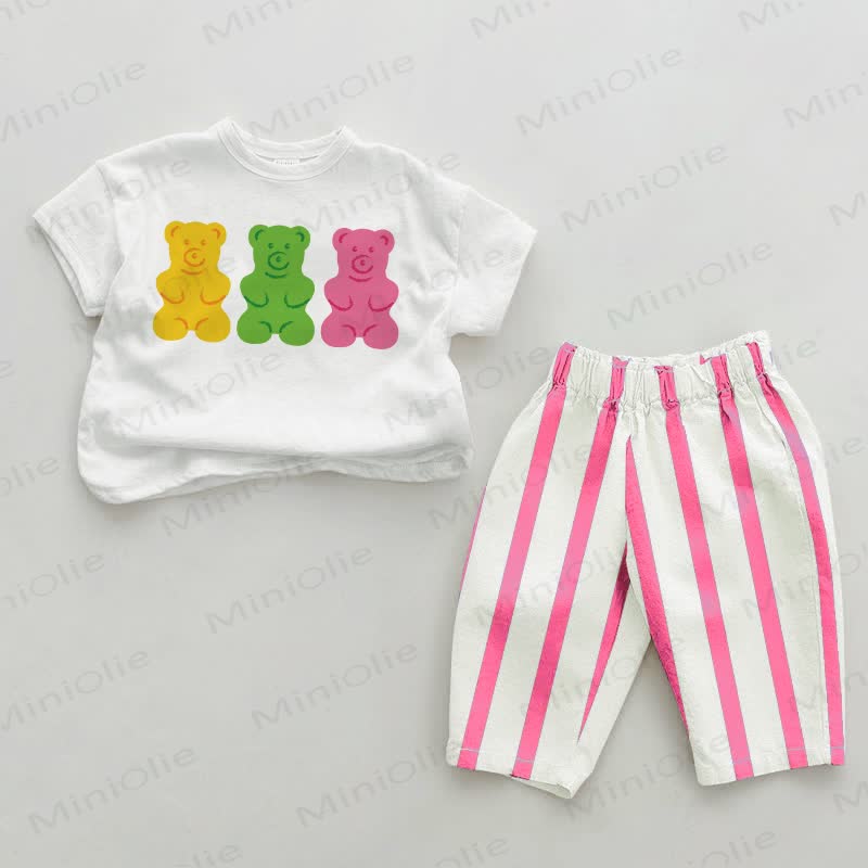 Baby Little Bear 2-piece Set - White&Pink - 2-3T - image 1