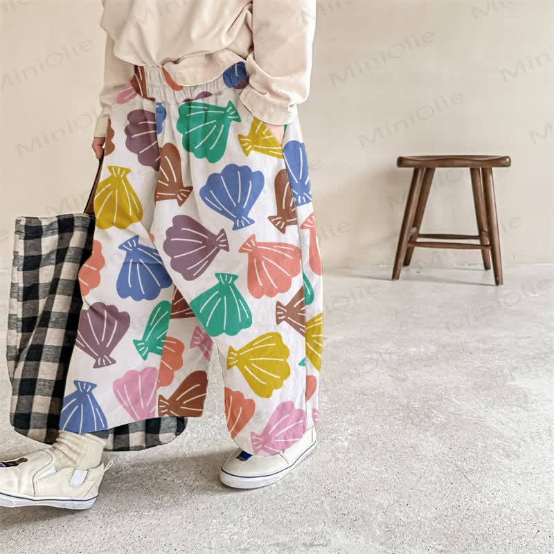 Baby Colorful Shells Casual  Pants - White - 2-3T - image 1