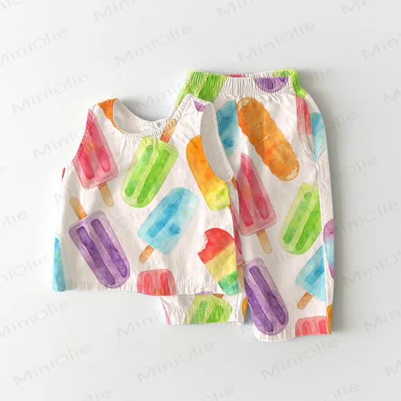 Baby Popsicle 2-piece Sleeveless Set - White - 2-3T - image 1