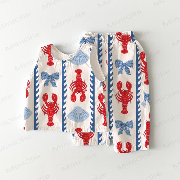 Baby 2-Piece Lobster Sleeveless Set - Beige - 2-3T - image 1