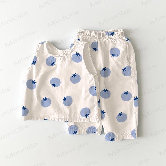 Baby 2-Piece Blueberry Sleeveless Set - Beige - 2-3T - image 1