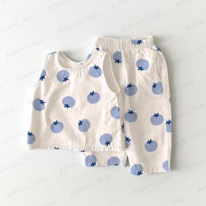 Baby 2-Piece Blueberry Sleeveless Set - Beige - 2-3T - image 1