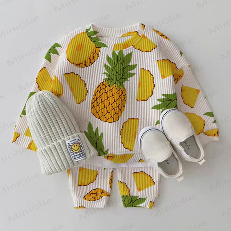 Baby Pineapple Waffle 2-piece Set - White - 2-3T - image 1