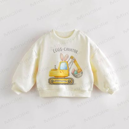 EGGS-CAVATOR Baby Toddler Sweatshirt - Cream - 3-5T - image 1