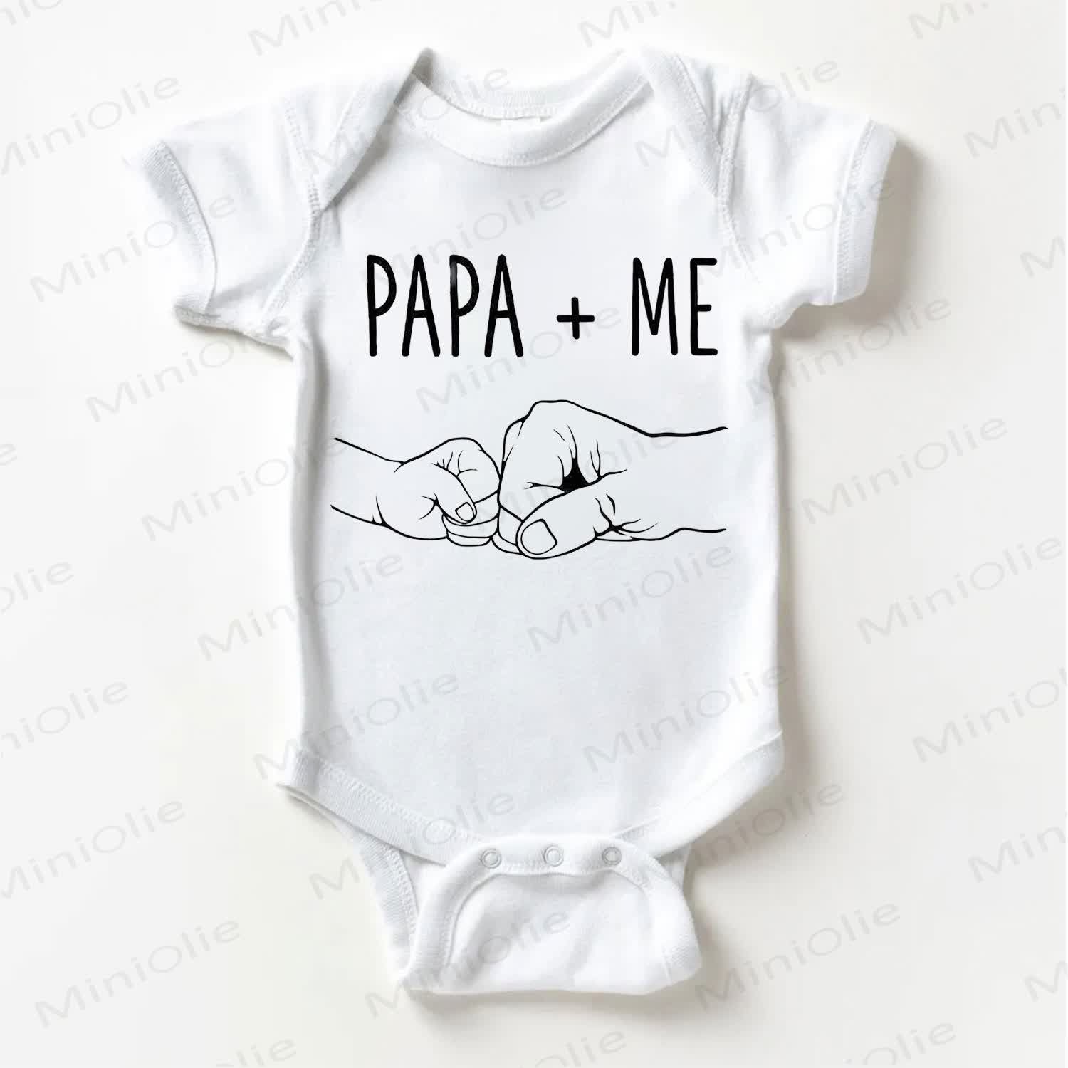 PAPA + ME Baby White/Grey Bodysuit - White - 18-24M - image 1