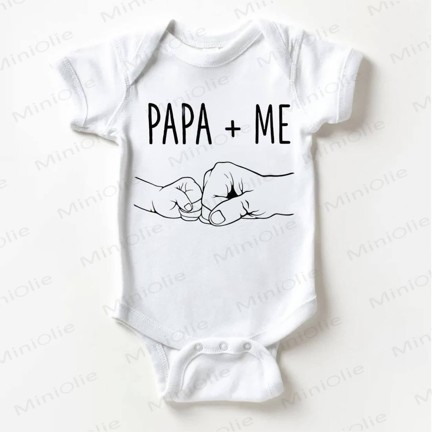 PAPA + ME Baby White/Grey Bodysuit - White - 18-24M - image 1