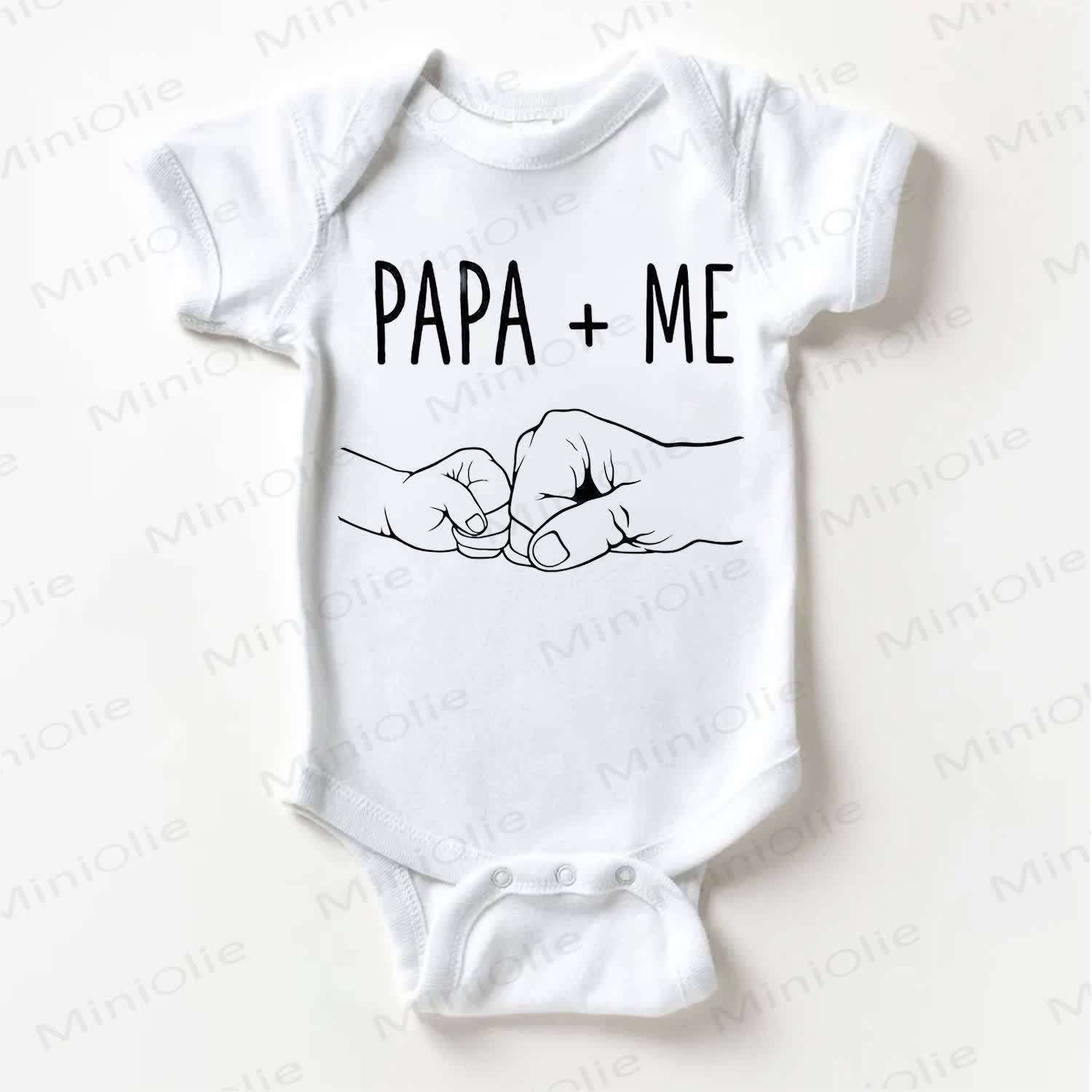 PAPA + ME Baby White/Grey Bodysuit - White - 18-24M - image 1