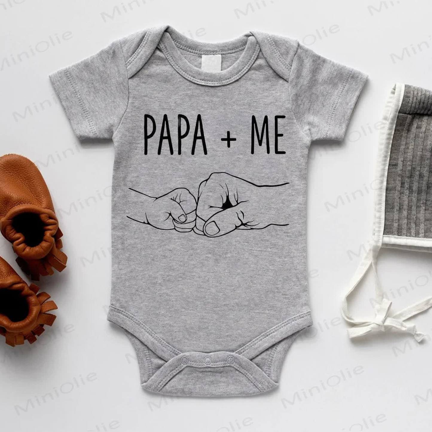 PAPA + ME Baby White/Grey Bodysuit - Grey - 18-24M - image 2
