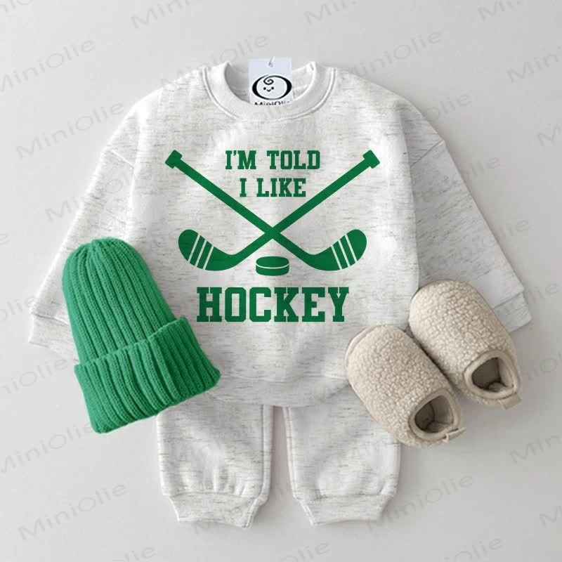 I'M TOLD I LIKE HOCKEY Baby Sweatsuit 2-piece Set - image 4