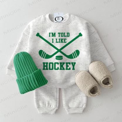 I'M TOLD I LIKE HOCKEY Baby Sweatsuit 2-piece Set - image 4