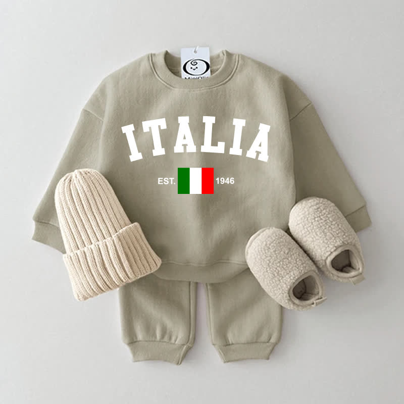 ITALIA EST.1946 Baby Sweatsuit 2-piece Set - Grey Green - 2-3T - image 2