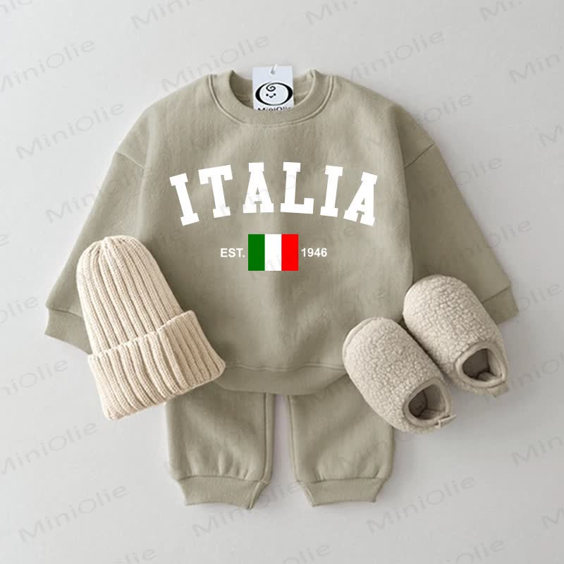 ITALIA EST.1946 Baby Sweatsuit 2-piece Set - Grey Green - 2-3T - image 2