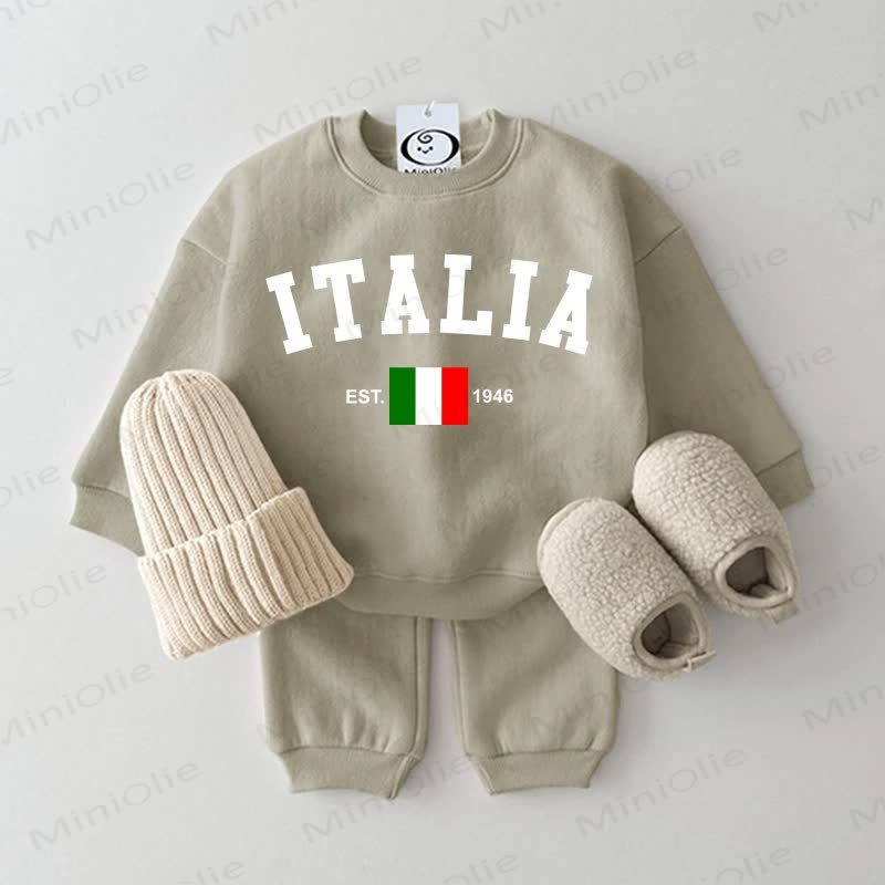 ITALIA EST.1946 Baby Sweatsuit 2-piece Set - Grey Green - 2-3T - image 2