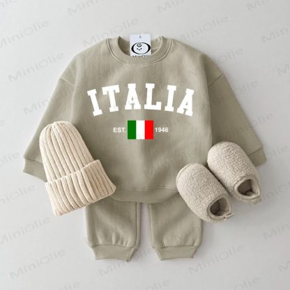 ITALIA EST.1946 Baby Sweatsuit 2-piece Set - Grey Green - 2-3T - image 2