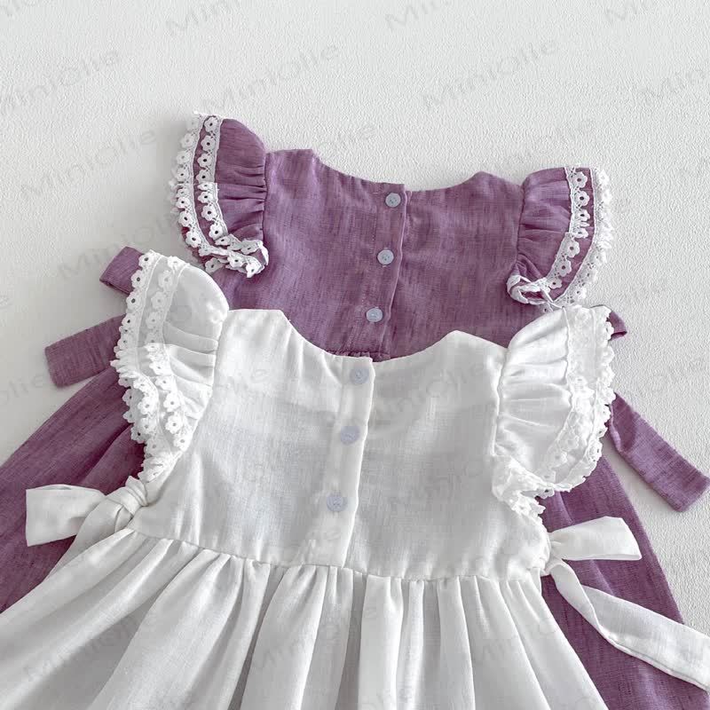 Baby Embroidered Flutter Sleeves Dress - image 14