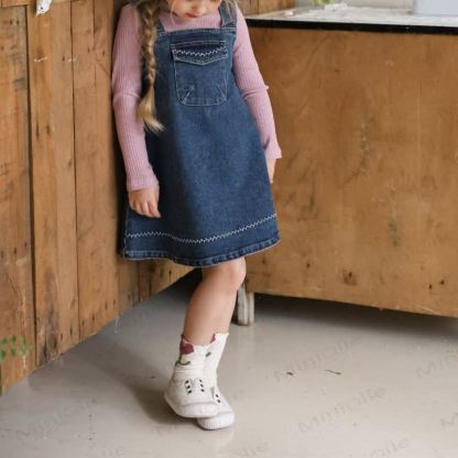 Toddler Denim Pocket Sleeveless Dress - image 11