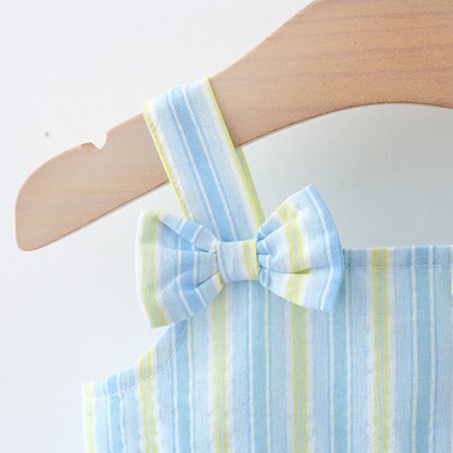 Baby Toddler Striped Dress with Hat - image 3