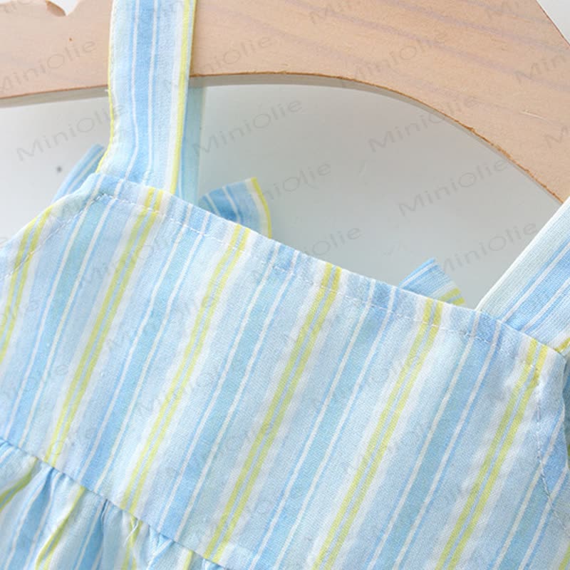 Baby Toddler Striped Dress with Hat - image 4