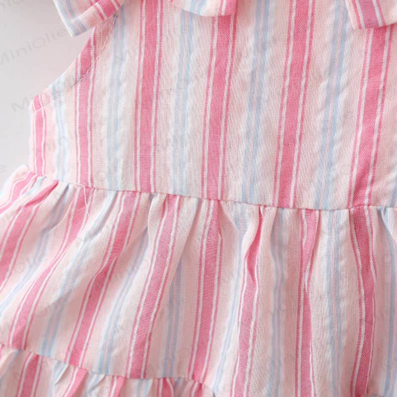 Baby Toddler Striped Dress with Hat - image 13