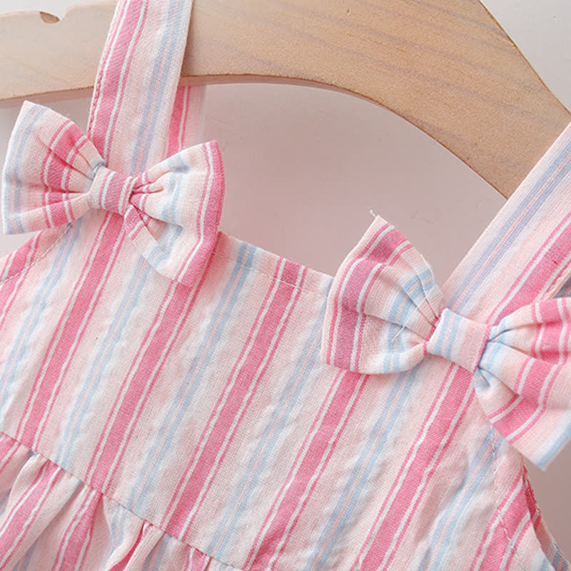 Baby Toddler Striped Dress with Hat - image 12