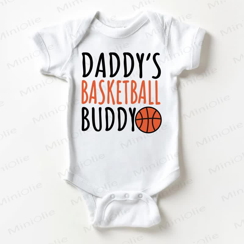 DADDY'S BASKETBALL BUDDY Baby White Bodysuit - White - 18-24M - image 1