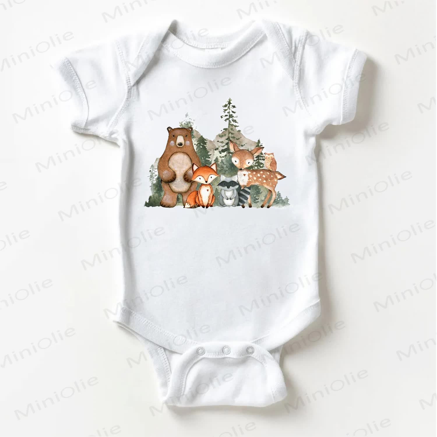 Baby Bear Fox Mountain White Bodysuit - White - 18-24M - image 1