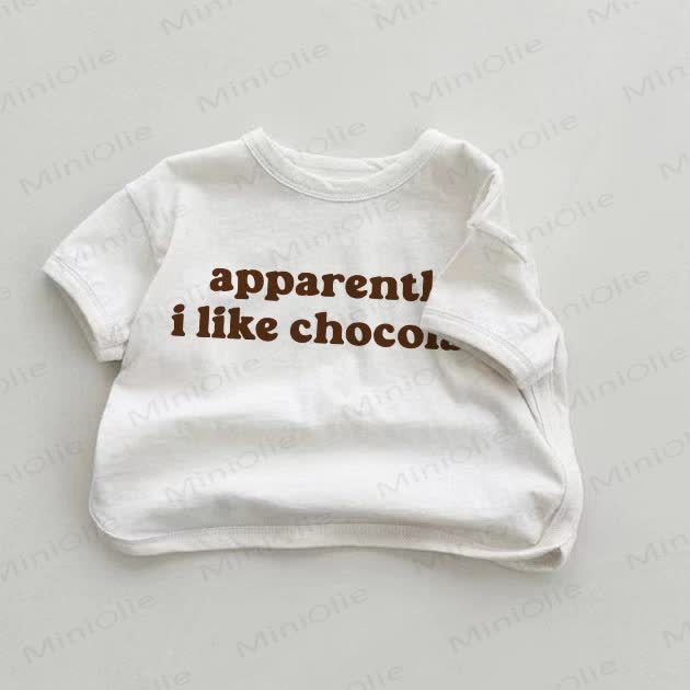 APPARENTLY, I LIKE CHOCOLATE. Baby White T-shirt - White - 18-24M - image 1