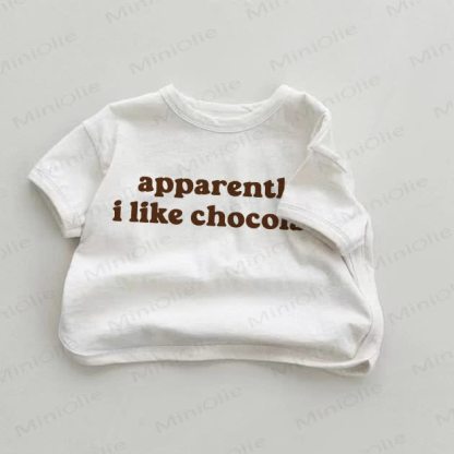 APPARENTLY, I LIKE CHOCOLATE. Baby White T-shirt - White - 18-24M - image 1