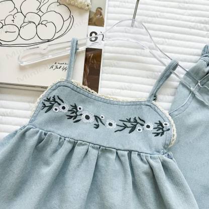 Toddler Kid Embroidered Tank and Pants Denim Set - image 3