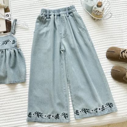 Toddler Kid Embroidered Tank and Pants Denim Set - image 4