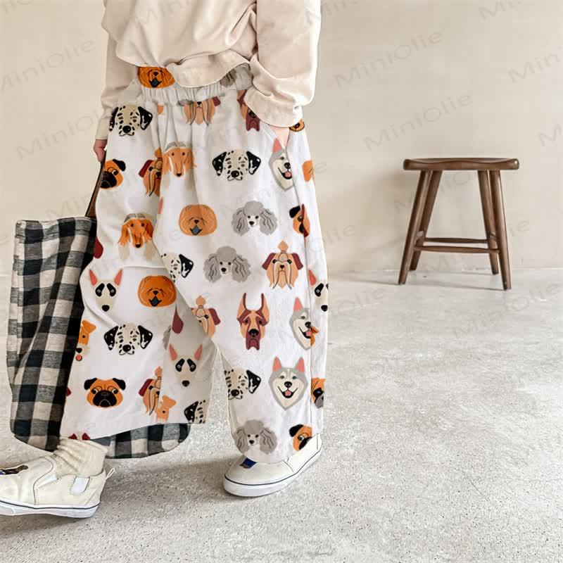 Baby Cartoon Dogs Casual  Pants - White - 2-3T - image 1