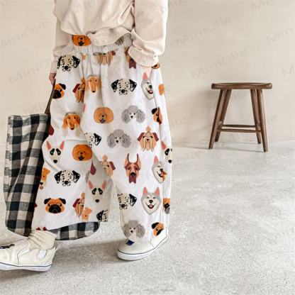 Baby Cartoon Dogs Casual  Pants - White - 2-3T - image 1