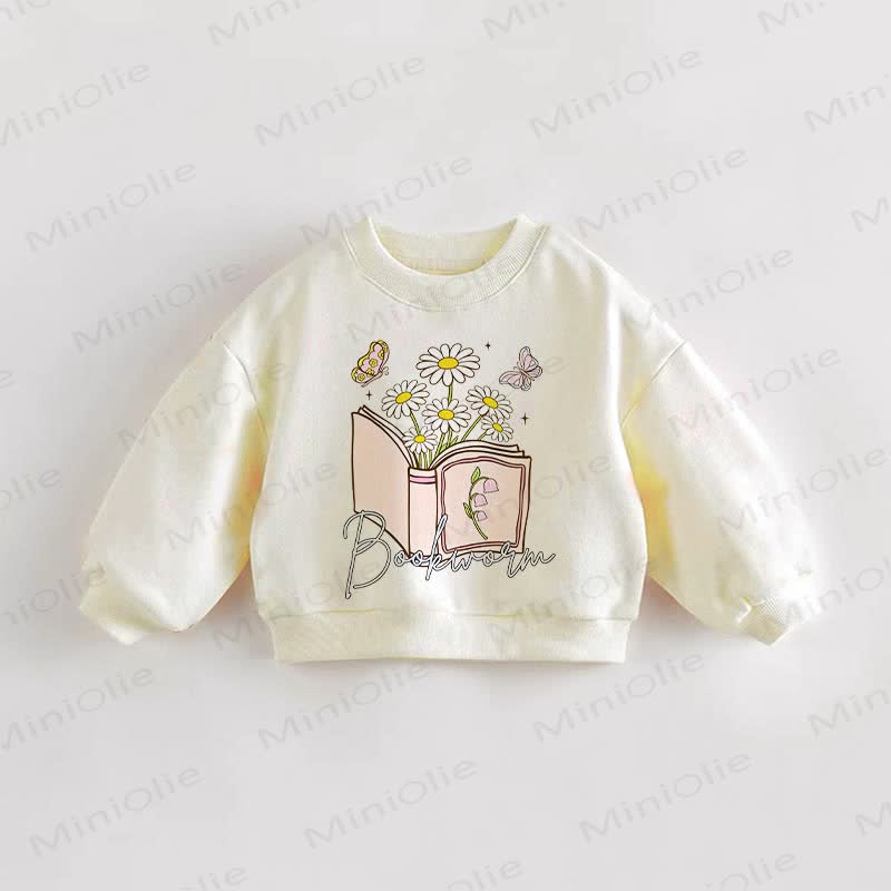 BOOKWORM Baby Toddler Beige Sweatshirt - Cream - 3-5T - image 1